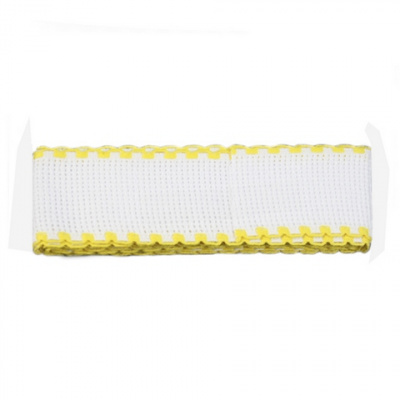 Канва ленточная "Bestex" 7707138, 100% хлопок, 1,5м х 3,5 см, цвет белый/желтый