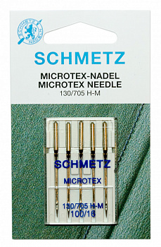 Иглы микротекс 130/705H-M № 100/16, 5 шт. Schmetz 0702285 (особо острые)