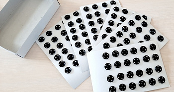 Кнопки пришивные металлические 0300-5100, №2, d 12 мм, черные, 6 карт*24шт/упак (144шт)