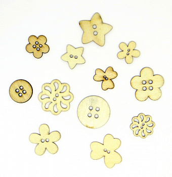 Деревянные украшения "Рукоделие" Пуговицы