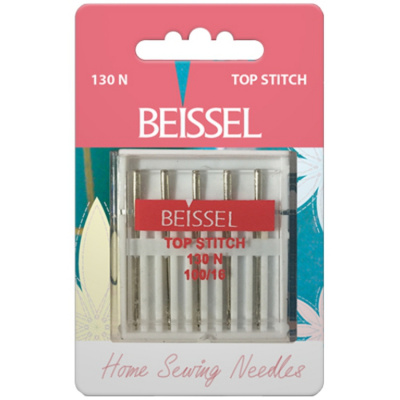 Иглы д/бытовых швейных машин с удлинен. ушком(Top Stitch),5 шт, № 100, 130 N/блистер, BEISSEL