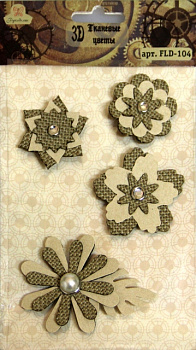 Тканевые цветы 3D "Рукоделие" FLD-104