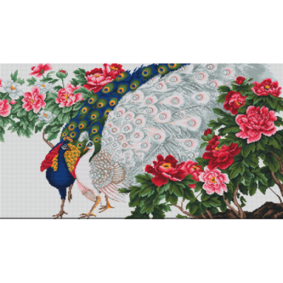 B462 набор д/вышивания "Лука-С"канва 7 кл.Павлины в цветах