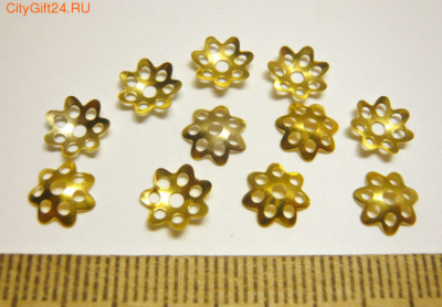 Розетка для бус "Zlatka" под цвет золота, в уп. 50шт. DR-012 