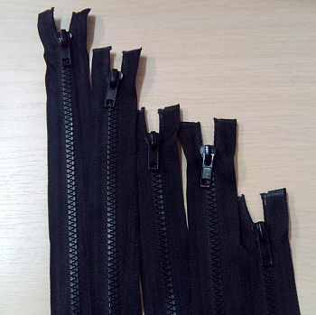 Молния тракторная тип 5 с 1 бегунком, 10 шт/упак,80 см, черный