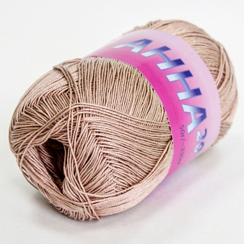 Анна 20, пряжа для ручного вязания 50г/330м (590, какао с молоком)