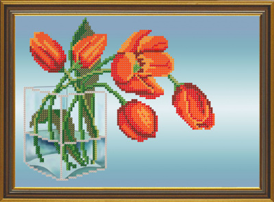 Набор для вышивания «Nova Sloboda» НС4114 Красные тюльпаны