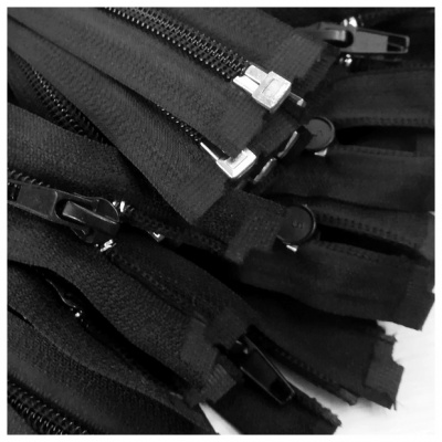 Молния спиральная тип 5 с 1 бегунком, 80 см, 10 шт/упак черные