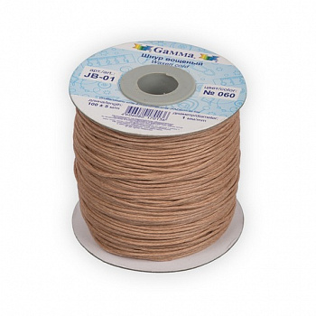 Шнур вощеный JB-01 "Gamma" d=1мм, боб.100 м ± 5 м, цв.060 бежевый