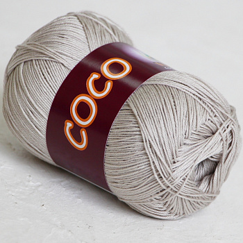 Коко (VITA Cotton), пряжа для ручного вязания (3887, св. серо-бежевый)