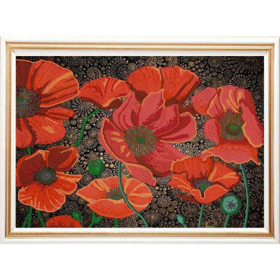 Рисунок на ткани «Конёк» 9486 Красные маки, 29х39 см