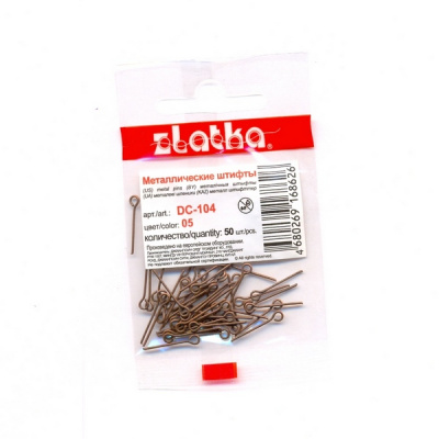 Штифт с петлей DC-104 "Zlatka" 18 мм 50 шт №05 под медь