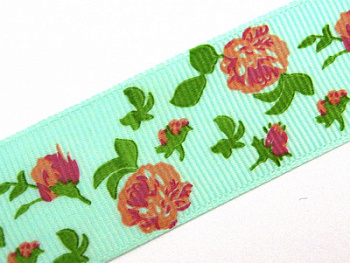 Лента ID 2528 репсовая с рисунком 2,5см х 45,72 м 2528 - зелёный