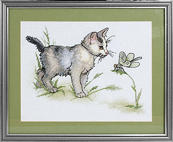 Набор для вышивания «Panna» К-0632 Котенок со стрекозой,34,5х25,5 см