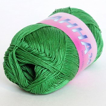 Анна 20, пряжа для ручного вязания 50г/330м (541, яркий зеленый)