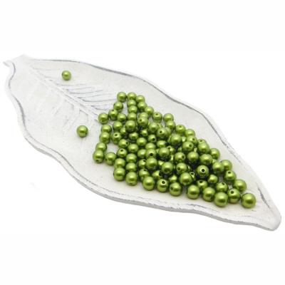 Бусины пластиковые "РУКОДЕЛИЕ", диаметр 8мм, цвет №50 болотно-зеленый, 25гр/пакет, PP1005C50