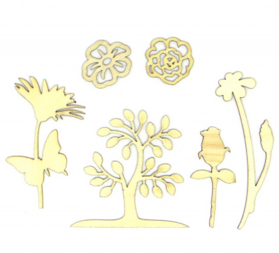 Деревянные украшения "Рукоделие" WF13 Ботаника