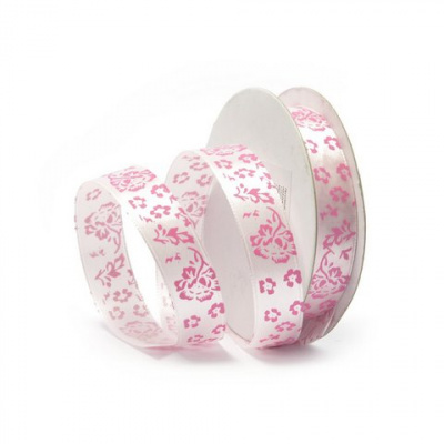 Лента атласная с рисунком арт.TBY.ЛАР.TX-24.1 шир.1,5см цв.4 розов. уп.9,14 м
