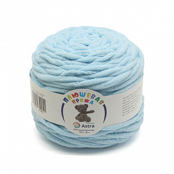 Пряжа Astra Premium "Плюшевая" 100гр. 80м, 100% п/э (2шт/упак) (516, св. голубой)