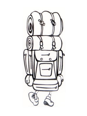 Резиновый штамп «Back Country Hiker», 3,5x8,2см