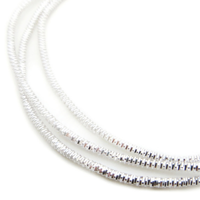 Канитель (трунцал) мягкая, фигурная KAN/MN1-01  глянец, белое серебро