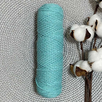 Шпагат хлопковый крученый 2мм (мятный) 100м