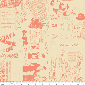 Ткань Riley Blake 100% хлопок, ширина 110 см, C4843-CORAL