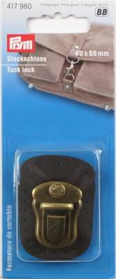 Портфельный замок для пришивания, цвет состаренной латуни/