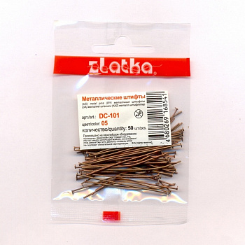 Штифт гвоздик DC-101 "Zlatka" 50 мм 50 шт/упак №05 под медь