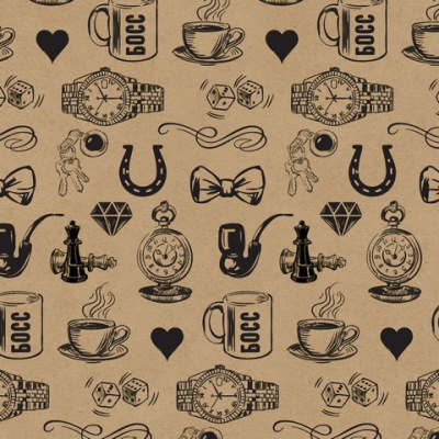 Упаковочная бумага-крафт"Stilerra" WPK-03, 100 х 70 см, цвет: 01 мужская