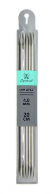 Спицы "Рукоделие" SNM-20/4.0 носочные металл 4,0мм, 20см (5шт.)