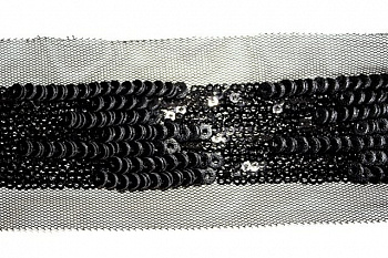 Тесьма декоративная с пайетками "Гамма" Цвет: Черный