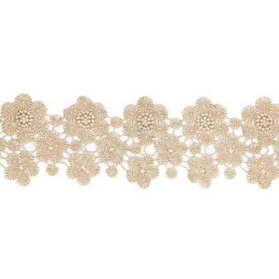 Кружево гипюр матовое 7см*13,72м 1AS-304 N8215 золотисто-бежевый