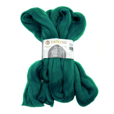 Шерсть для валяния 100% полутонкая шерсть, 50 г, №1178 Св. морская волна, упак (10шт.)