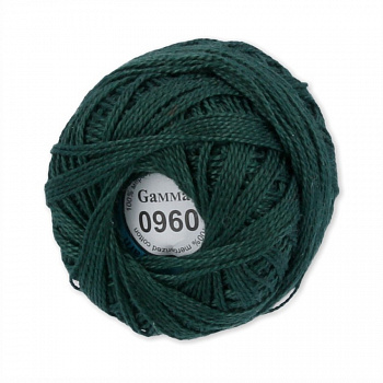 Пряжа "Gamma" Ирис 100% хлопок 10 х 10 г  (0960, т.зелёный)