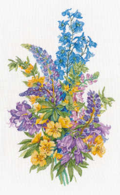 Набор для вышивания «Овен»1728 Люпины (по картине Ольги Ионайтис)  27×44 см
