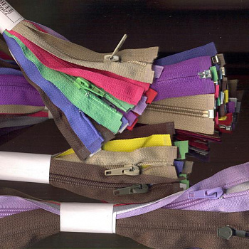 Молния спиральная тип 5 с 1 бегунком, 60 см, 10 шт/упак цветные