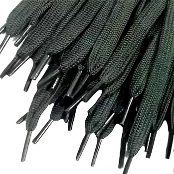 Шнурки плоские, 110 см, черные 20шт./упак