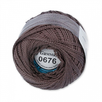 Пряжа "Gamma" Ирис 100% хлопок 10 х 10 г  (0676, т.коричневый)