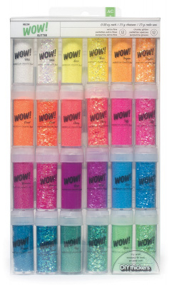 Набор глиттера неонового American Crafts "WOW!" (24шт. х 25г) 