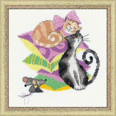 Набор для вышивания «Сотвори Сама» 1466 Кошки-мышки  20x20 см