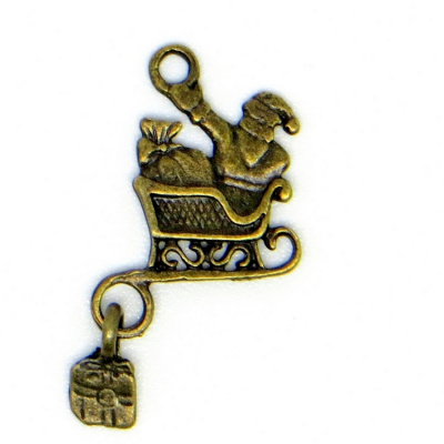Металлические шармы "Рукоделие" MPR030 Сани, 30х15мм