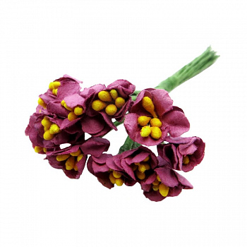 Декоративный букетик "Рукоделие" DKB050 Цветы (св.бордовый)