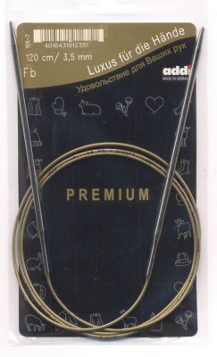 Спицы круговые супергладкие, никель, ADDI 105-7, 120 см, №3.5