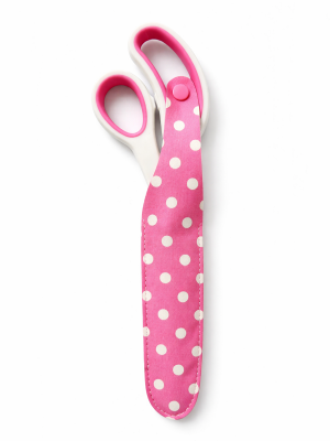 Ножницы портновские в розовом чехле в горошек 24,5 см.,B4854 