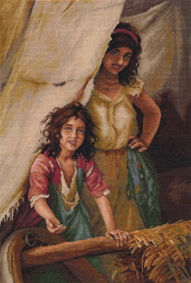 Набор для вышивания «Овен» 1700 "Цыгане, просящие милостыню" 35 х 54 см 