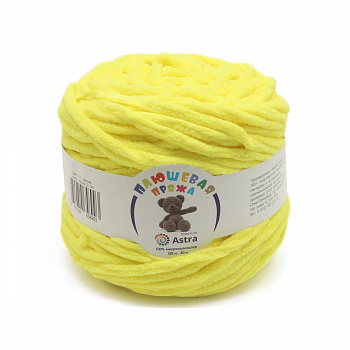 Пряжа Astra Premium "Плюшевая" 100гр. 80м, 100% п/э (2шт/упак) (311, желтый)