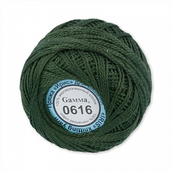 Пряжа "Gamma" Ирис 100% хлопок 10 х 10 г  (0616, т.хаки)