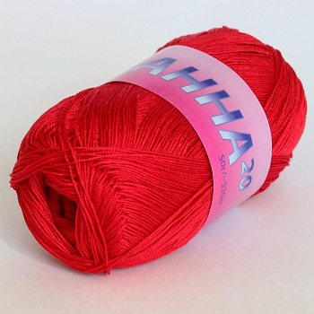 Анна 20, пряжа для ручного вязания 50г/330м (526, красный)