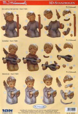 Аппликация "Хуммель"бумажная  вырубная  для объемных рисунков, 210х297 мм